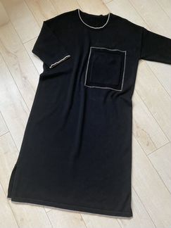 Платье чёрное оверсайз шерстяное