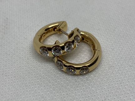 Серьги Wempe желтое золото/бриллианты 15г/2,5кр