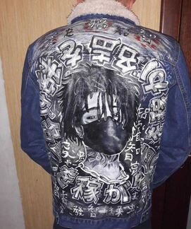 Джинсовка на меху с ручной росписью