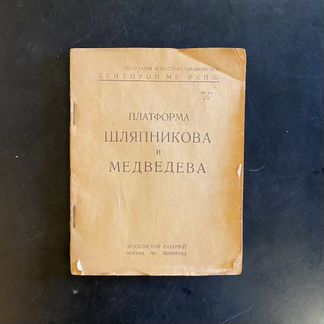 Платформа Шляпникова и Медведева