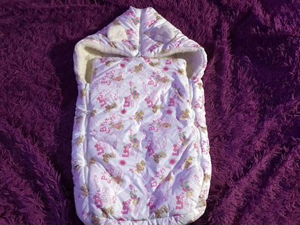 Зимний конверт в коляску на овчине