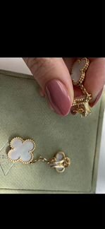 Серьги золото 750 пробы с перламутром стиль