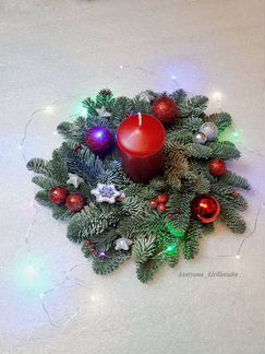 Венок из нобилиса со свечкой