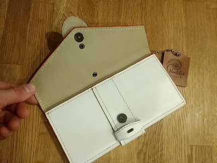 Портмоне,клатч женский из натуральной кожи и дерев