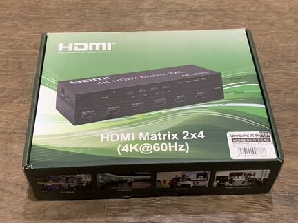 Unnlink hdmi 2.0 Матрица 2 входа 4 выхода