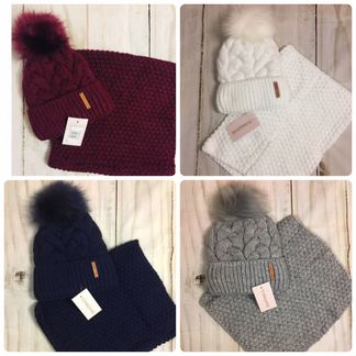 Комплект шапка и снуд 54-58