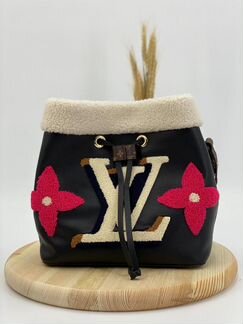 Женская сумка Louis Vuitton NeoNoe мех кожа новая