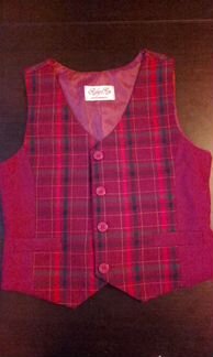 Жилетка школьная бордовая новая р. 122-128