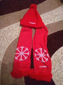 Фирменный комплект Canon шапка+шарф