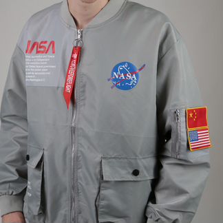 Бомбер heron preston nasa серый