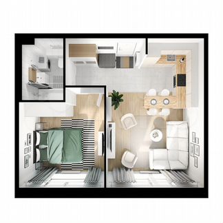 1-к квартира, 44.8 м², 9/17 эт.