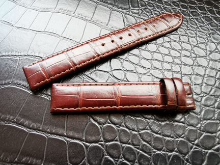 Ремень hand made, аллигатор двусторонний 17/15