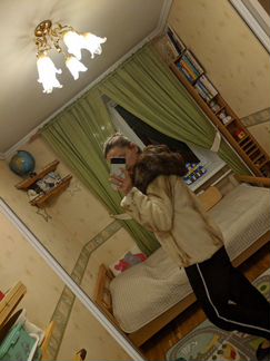 Шуба норковая с воротником из соболя