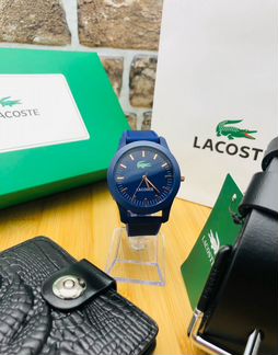 Муж набор Lacoste часы + ремень + кошелёк