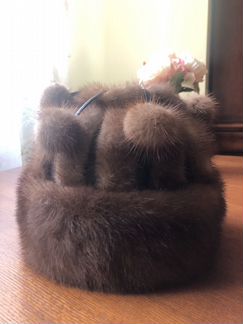 Женская теплая шапка норковая