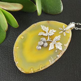 Подвеска Желтая ягода (желтый срез агата)