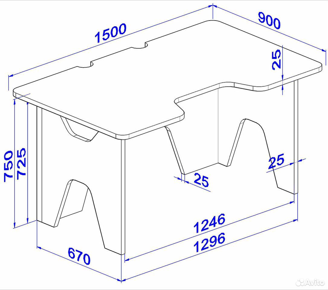 Компьютерный стол чертежи с размерами из лдсп